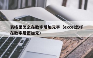 表格里怎么在数字后加元字（excel怎样在数字后面加元）