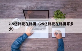 2.5亿韩元在韩国（25亿韩元在韩国算多少）